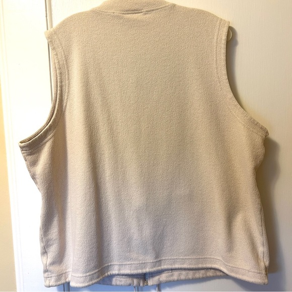Vintage Zip-Up Vest Cream Light Beige Front Pockets Liz Claiborne Plus size 2X - Picture 8 of 13